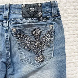 Miss Me Womens Size 29 Signature Rise Boot Cut Jeans Embellished Back Pockets thumbnail 10