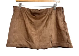 Abercrombie & Fitch‎ Faux Suede Mini Skort Brown Medium 143-200-00293-400 thumbnail 1
