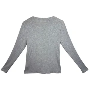 Abercrombie & Fitch Heather Gray Ribbed Knit Long Sleeve Cardigan Sweater Size M thumbnail 2