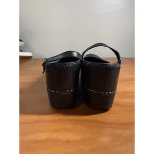 Dansko Marcelle Mary Jane Clog Womens 39/ 8.5 Black Leather Comfort Minimalist thumbnail 5