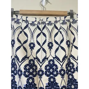 J Crew Skirt Size 6 Blue Floral Pencil Cotton‎ Zip Up Office Preppy Party Casual thumbnail 3