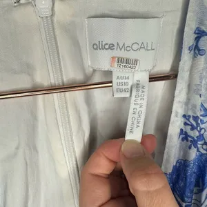 Alice McCALL Only Everything Midi Dress 4 Floral Plunge Neck Grommet Silk Blend thumbnail 16