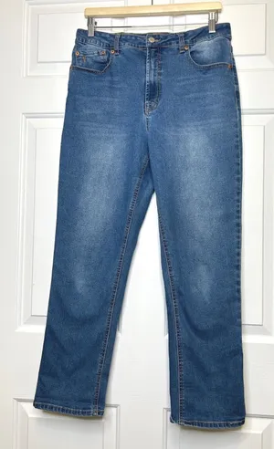 Frye Straight Leg Jeans Womens 10/30 Blue Excellent Medium Wash Stretch Denim thumbnail 1