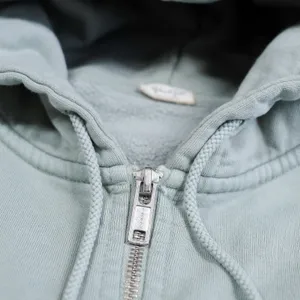 John Galt Brandy Melville Hoodie Women One Size Sage Green Oversized Zip Up Soft thumbnail 8