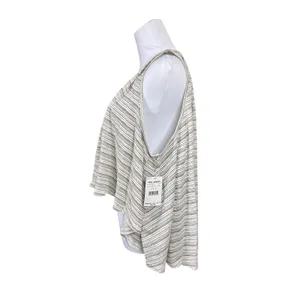 Free People Turn it Up Cream Striped High-low Tank Top SMALL‎ NWT Baggy Y2k thumbnail 5