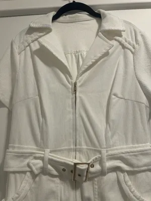 White Corduroy Mini Dress thumbnail 2