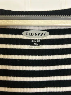 Old Navy Black & White Striped V-Neck Tank Top Size XXL thumbnail 3