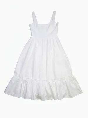 NWT Reformation Bucatini in White Linen Sleeveless Tank Tiered Dress 10 thumbnail 6