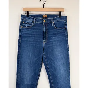Mother Womens Jeans Blue Denim The Mid Rise Dazzler Teaming Up Straight Size 28 thumbnail 8