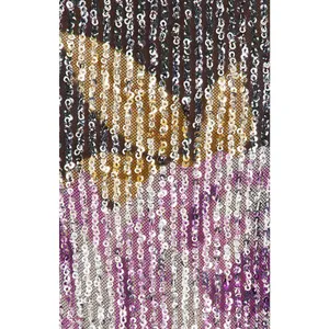 Free People Printed Gold Rush Sequin Top Long Sleeve Amethyst Combo XS NWT thumbnail 3