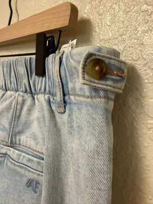 AMERICAN EAGLE Wide Leg Light Wash Jeans thumbnail 7