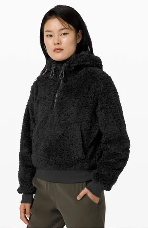 Lululemon Oh So Sherpa Half Zip Sweatshirt black minimalist cozy cabin outdoor 6 thumbnail 1
