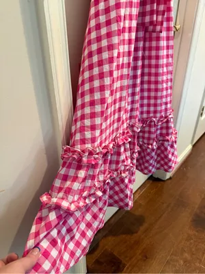 &merci Pink Gingham Smocked Midi Dress thumbnail 8