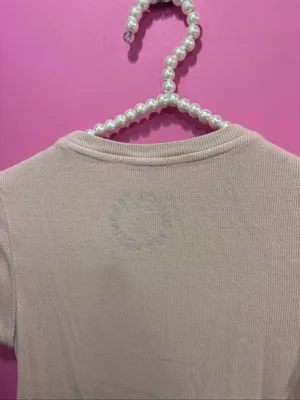 SET ACTIVE Women's Short Sleeve Ribbed Tee in pale pink thumbnail 3