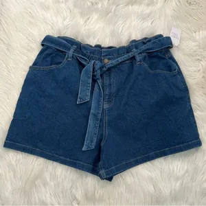 Time‎ and Tru Women's Size 18 Fashion Short Denim Medium Wash Tie Waist Stretch thumbnail 4