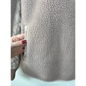 Abercrombie & Fitch XS Sherpa Fleece Quilted Mock Neck‎ Snap Pullover Sweatshirt thumbnail 4