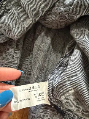 Natural Life Plaid Brushed Cotton Gauze Peplum Blouse Sz M thumbnail 6
