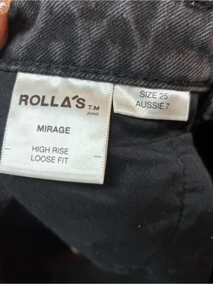 Rolla’s Black Washed Mirage High Rise Loose Fit Coastal Cowgirl Boho Shorts 25 thumbnail 5
