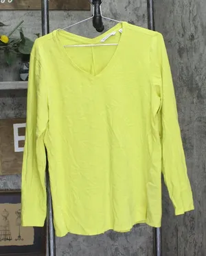 Isaac Mizrahi Live! V-Neck Forward Seam Knit Long-Sleeve Top Lime Glow Green L thumbnail 1