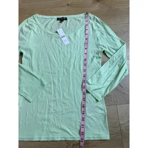 NWT Womens J Crew 3/4 sleeve green tshirt 100% cotton minimalist size S thumbnail 5