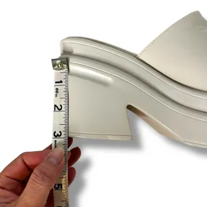 EXE TM 403 Wedge‎ Heel Platform Sandals Beige Size 38 Slip On Open Toe Chunky thumbnail 4