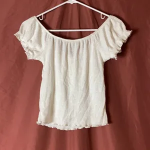 Urban Outfitters WHITE RIBBED BASIC BLOUSE thumbnail 4