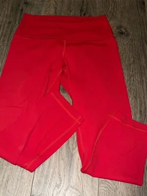 lululemon athletica Bright Red Capri Leggings with Wide Waistband thumbnail 4