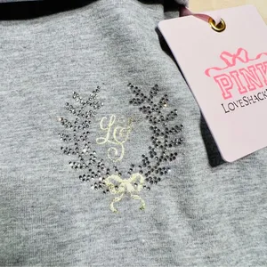 🎀PINK x LoveShackFancy Foldover Cotton Mini Skirt / Skort Bling Logo Preppy M thumbnail 3