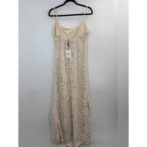 Bardot Adoni Crochet Midi Dress in Light Beige thumbnail 7