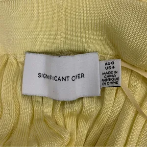 Free People x Significant Other Sylivia Ribbed Yellow Flare flowy Pants Size 4 thumbnail 3