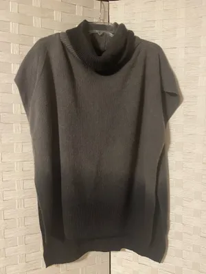 Jessica Simpson One Size Poncho Sweater Over Top Stylish Gray/Black thumbnail 1