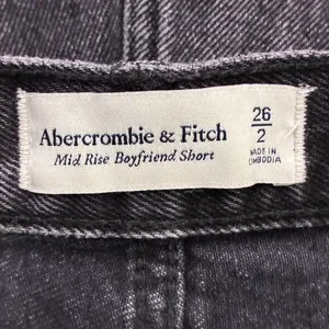 Abercrombie & Fitch Mid Rise Boyfriend Shorts Faded Black Denim Cutoff Size 2 thumbnail 5