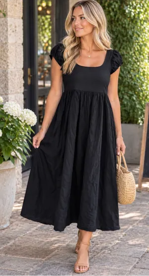 Women's Cynthia Rowley Black Midi Dress Size XS thumbnail 1