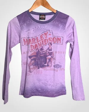 Harley-Davidson Lavender Ombre Long-Sleeve Graphic Tee Small thumbnail 1