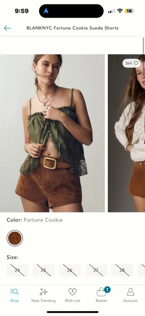 Anthropologie BlankNYC suede light brown shorts thumbnail 2