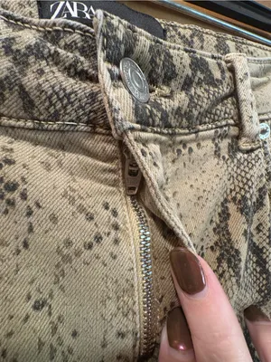 Zara Snake-Print Skinny Jeans size 10 thumbnail 3