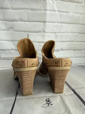 Vintage Havana Dante Gold Rhinestone Pointed Toe Low Heel Mule - NWOB thumbnail 5
