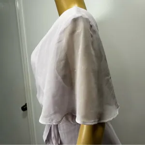 Show Me‎ Your Mumu Sophia Wrap Dress Lilac Lavender Flutter Sleeve Maxi Large thumbnail 8