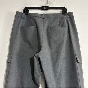 LOFT Cargo Wide Leg Trouser Pants Grey Size 14 Work Office Corpcore thumbnail 8