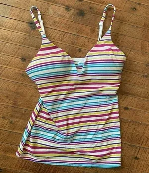 Victoria’s Secret Body rainbow striped IPEX 34B tankini top thumbnail 1