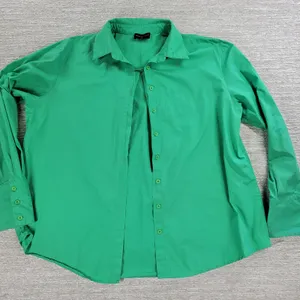White Fox Short 2 Piece Set Womens S/M Green Button Up Oversized Top Pull On thumbnail 13