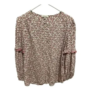 Max Studio Fall Floral Ruffle Sleeve Button Blouse // Size Large thumbnail 8