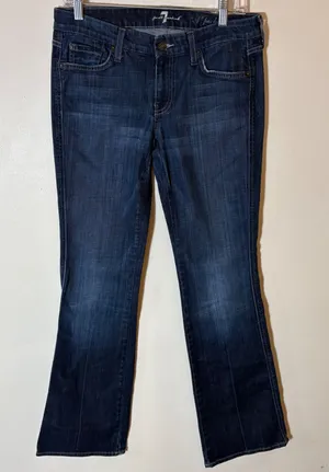 7 For All‎ Mankind "A" Pocket Bootcut Jeans Dark Wash Y2K Size 29 thumbnail 1