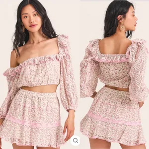 LoveShackFancy Diamond Skirt in Petunia Pink Size XS thumbnail 2
