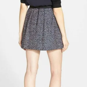 French Connection Multi-Color Tweed w/ Black Contrast A-Line Mini‎ Skirt Size 6 thumbnail 3