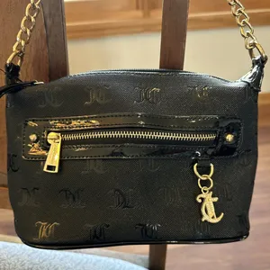 Juicy Couture Black Patent Leather Nailed It Shoulder Bag Vegan thumbnail 2