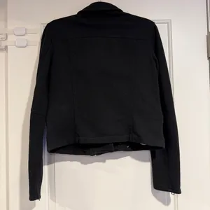 Allsaints Harper Biker Sweatshirt Jacket Black & Silver Women's M Cotton Moto thumbnail 6