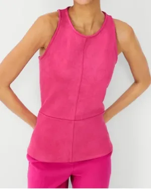 Ann Taylor Pink Suede Sleeveless Blouse •Large thumbnail 1