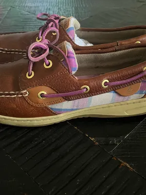Sperry Women’s Top Sider Songfish Brown Leather Boat Shoes Size 9.5 thumbnail 2