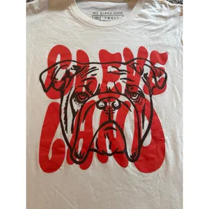 We Bleed Ohio Women's Cream "Cleveland" Graphic Bulldog T-Shirt Size Small thumbnail 2